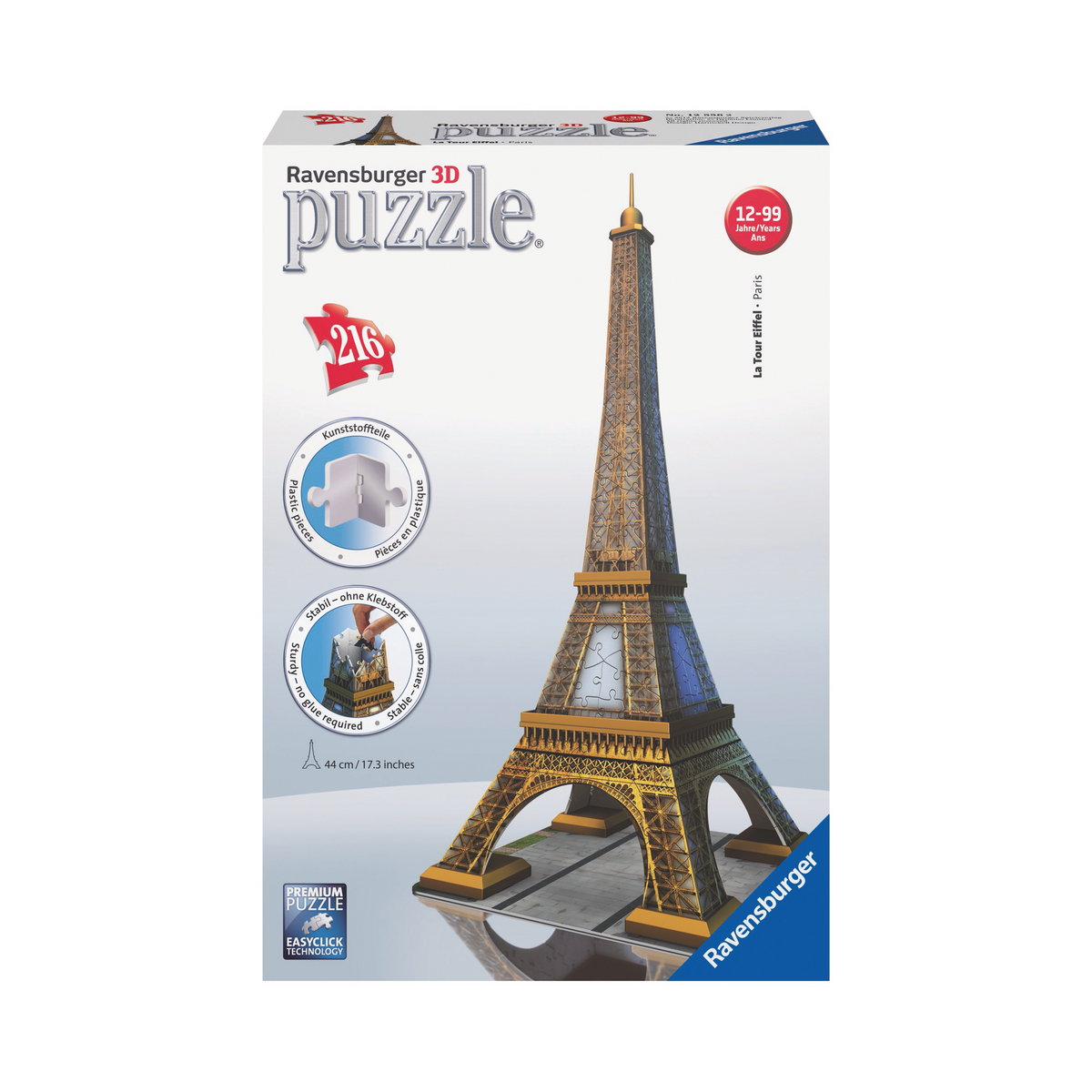 3D Puzzle: Eiffel Tower - 216 Piece, box front