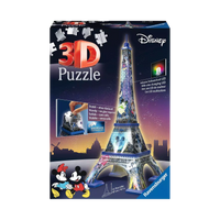 3D Puzzle: Night Edition - Mickey & Minnie Eiffel Tower - 216 Piece, box front