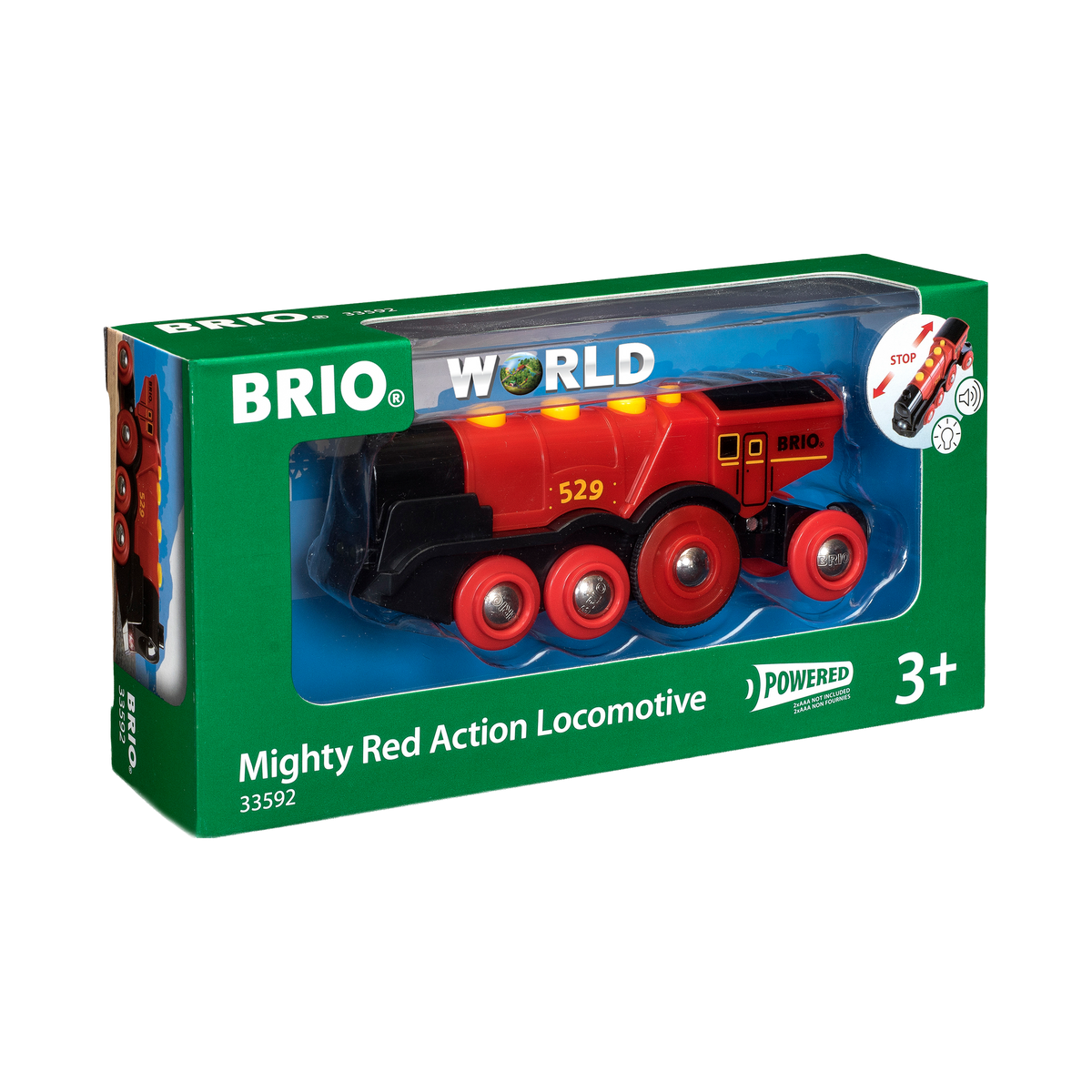 BRIO World Mighty Red Action Locomotive, box front