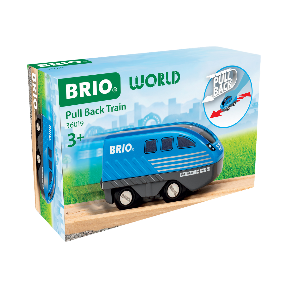BRIO World Pull Back Train, box front