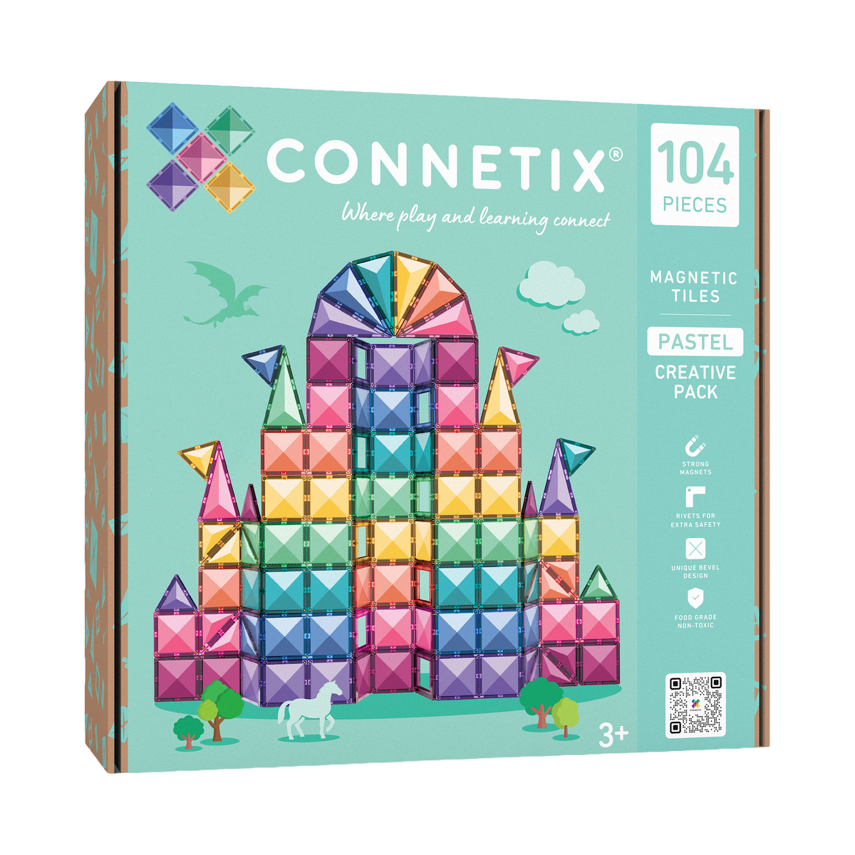 Connetix Pastel Creative Pack 104 Piece, box front