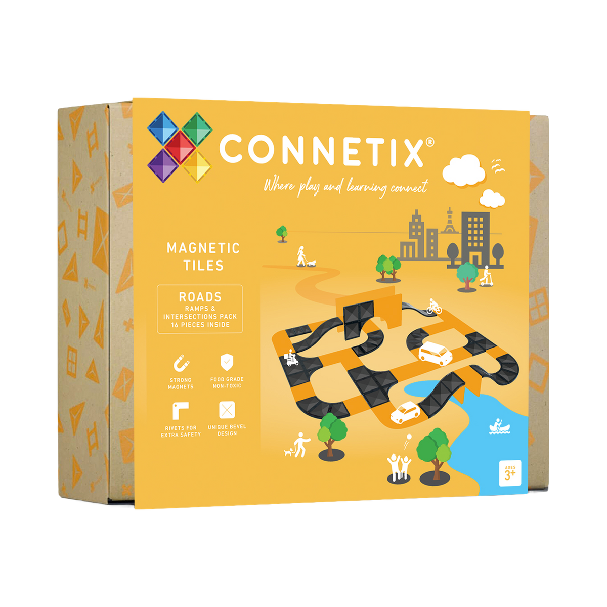 Connetix Roads Ramps & Intersections Pack, box front