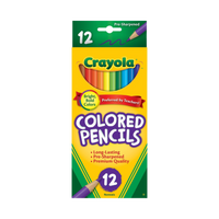 Crayola Full Size Coloured Pencils 12 Pack, box front
