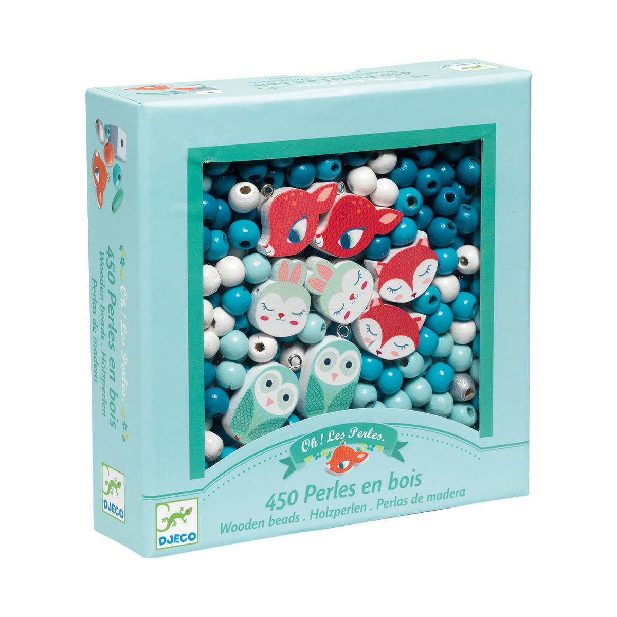 Djeco Woodland Animals Wooden Beads, box front