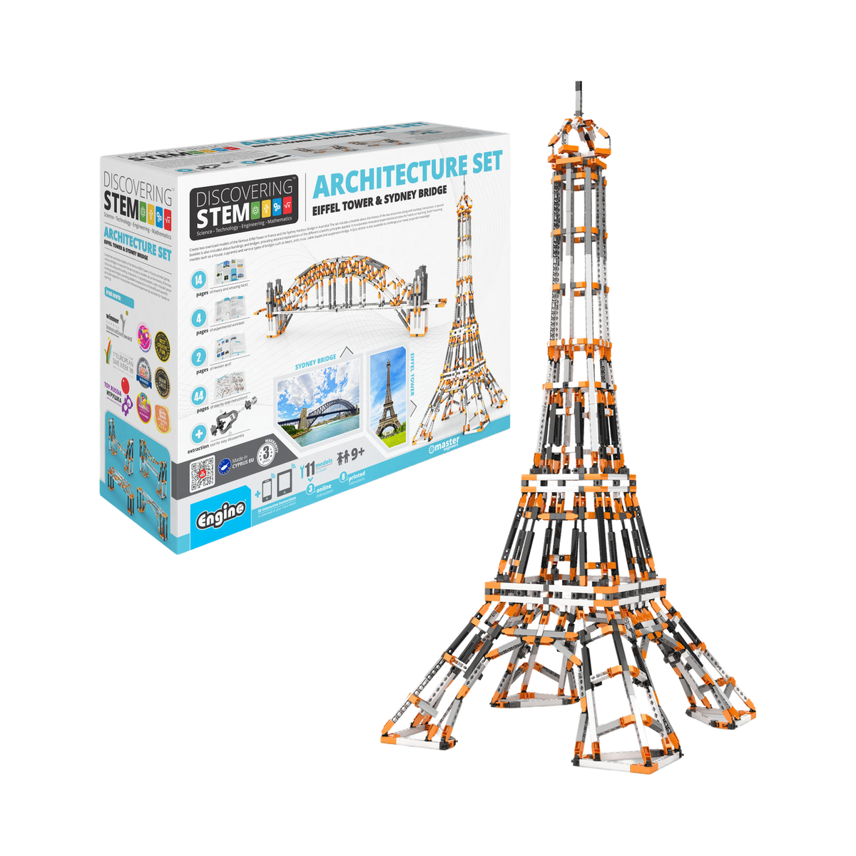 Engino Architecture Set: Build the Eiffel Tower & Sydney Bridge, box front