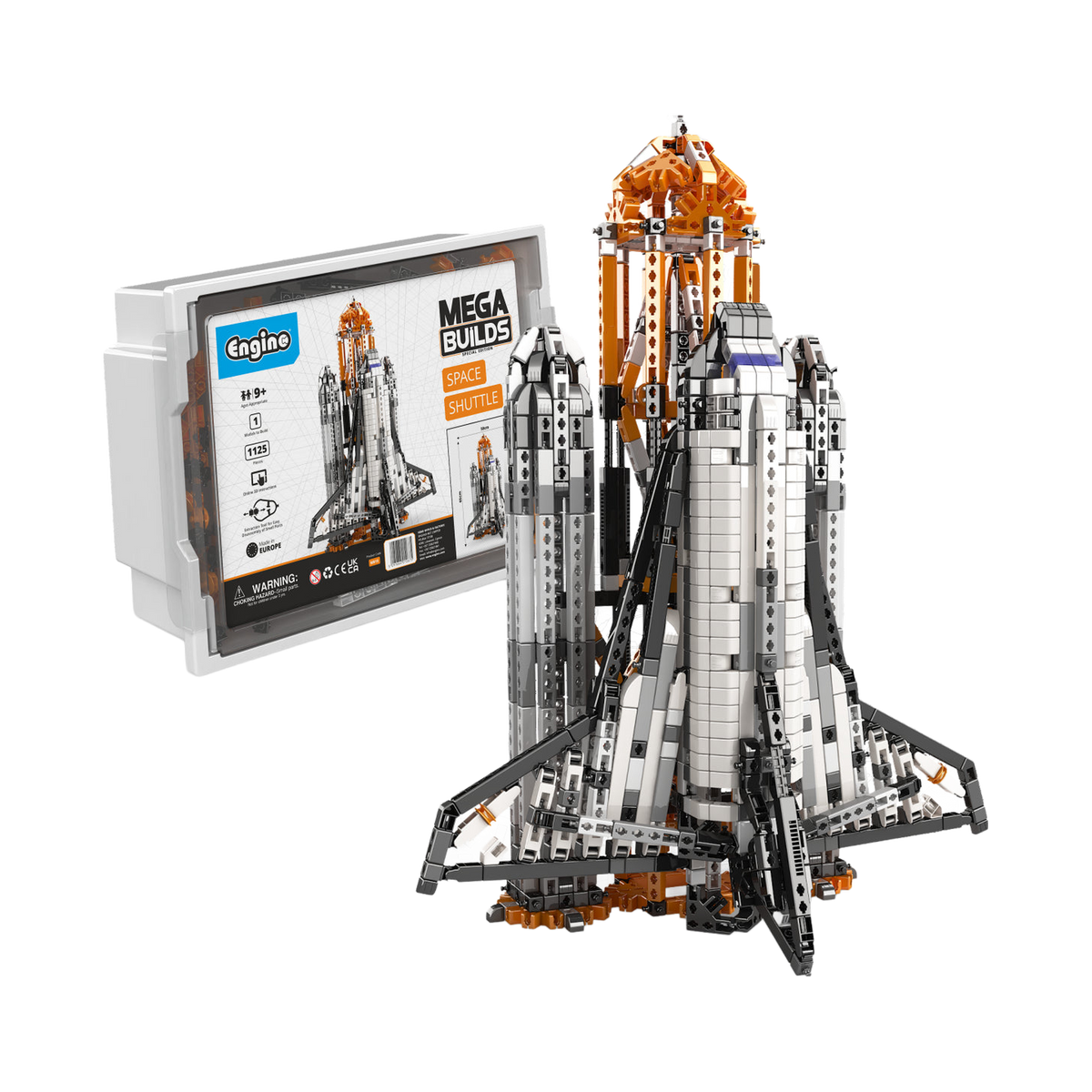 Engino Mega Builds Challenger Space Shuttle, box and what's included