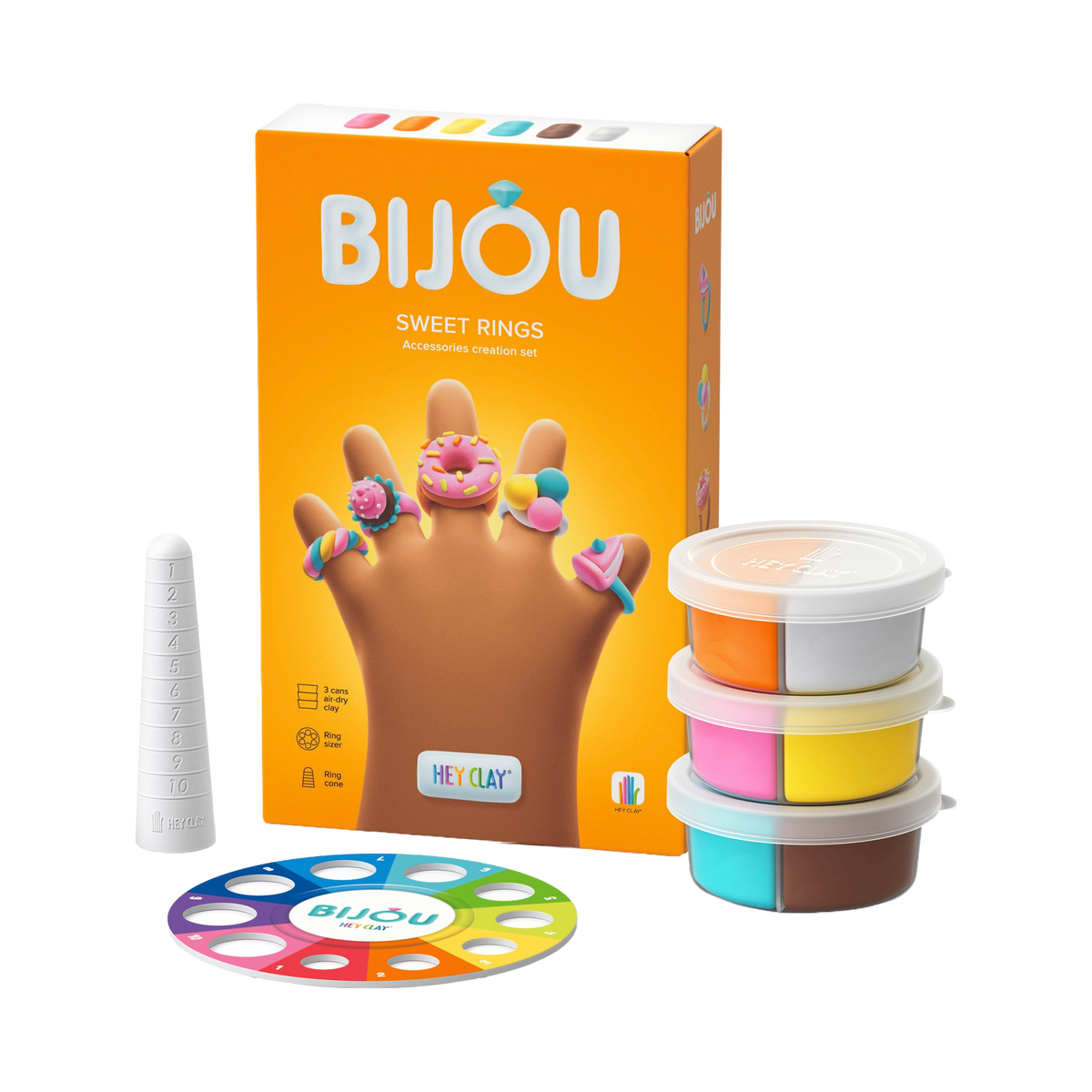 Hey Clay Bijou Sweet Rings Kit, box front