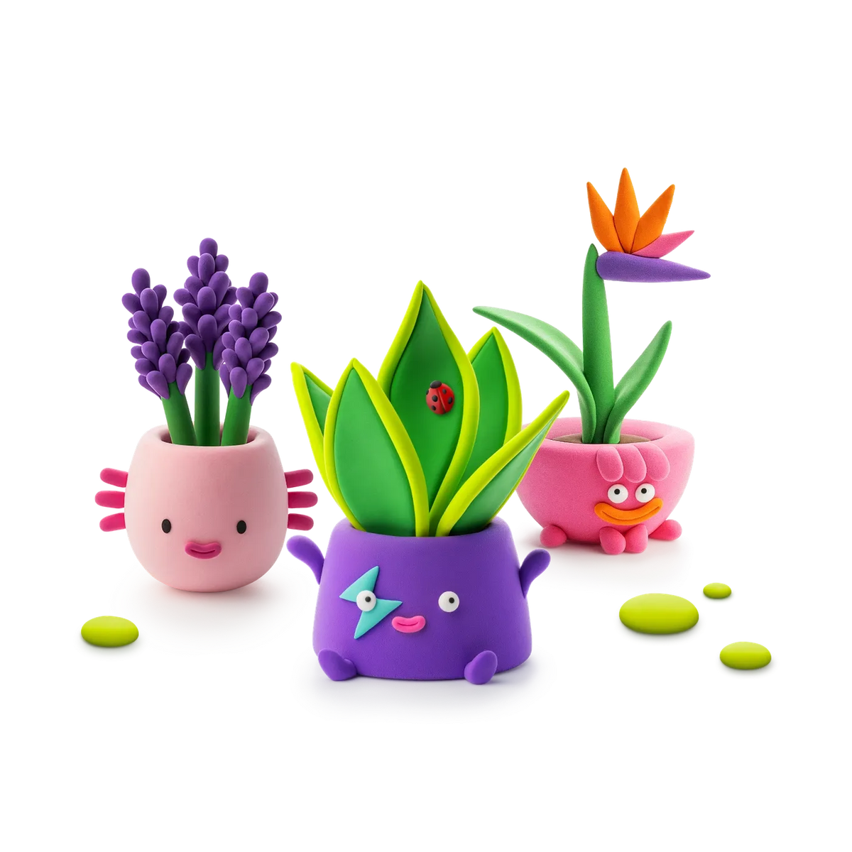 Hey Clay Plant Folks Air-Dry Clay Kit, finished result