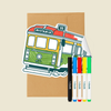 HeyDoodle Reusable Greeting Card, City Tram in use