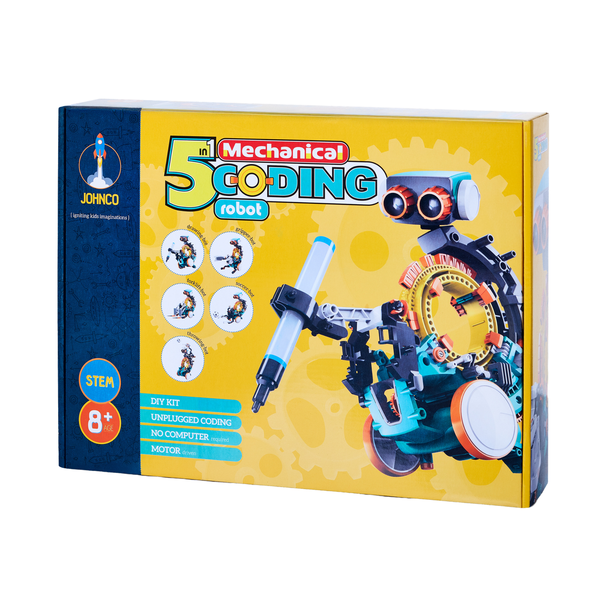 Johnco 5 in 1 Mechanical Coding Robot Kit, box front