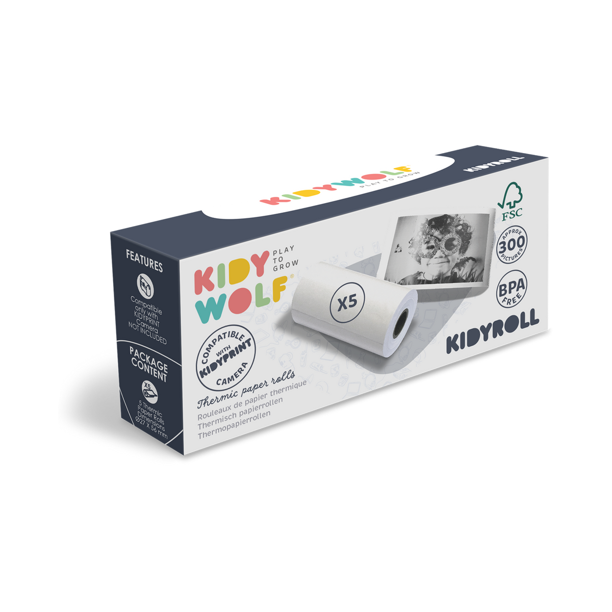 KidyRoll Print Paper Rolls, Thermal Paper, 1