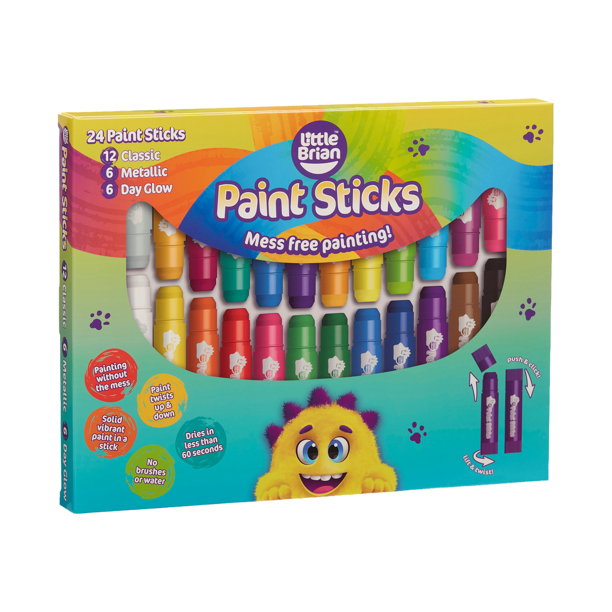 Little Brian Paint Sticks Assorted 24 Pack, box front