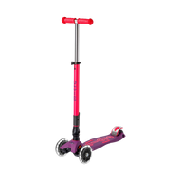 Maxi Micro Deluxe 3-Wheel Foldable Scooter LED, Ultra Pink, 1