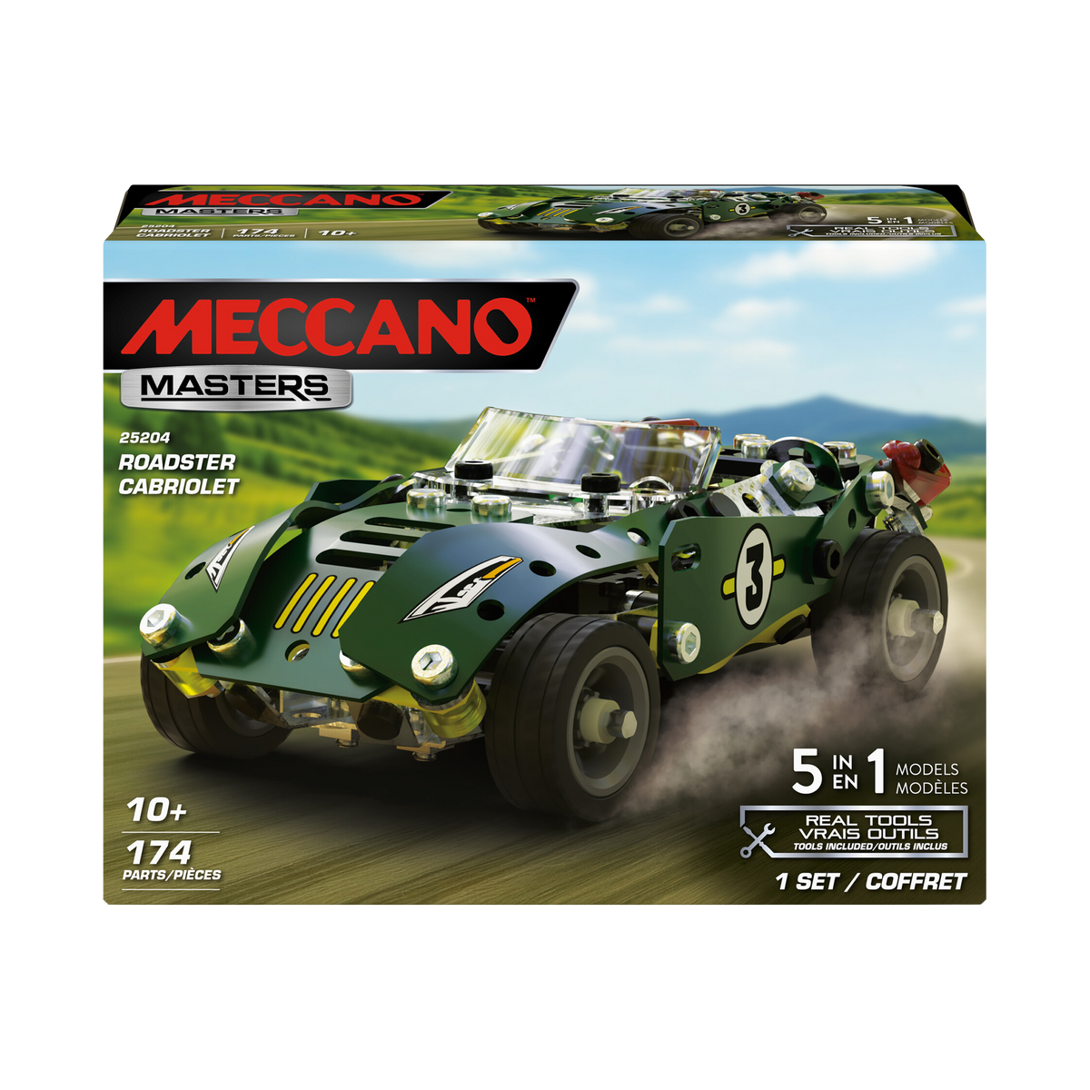 Meccano Roadster Cabriolet 5 in 1 Model Set, box front