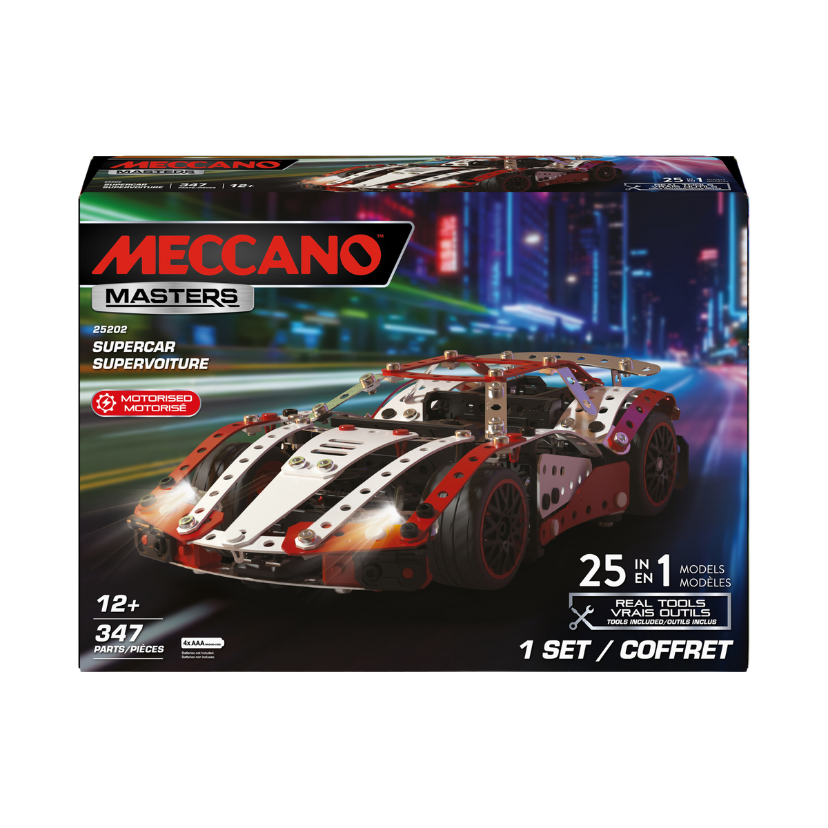 Meccano Supercar 25 in 1 Model Set, box front