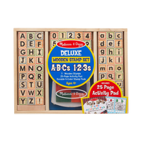 Melissa & Doug Deluxe Wooden Stamp Set ABCs 123s, box front