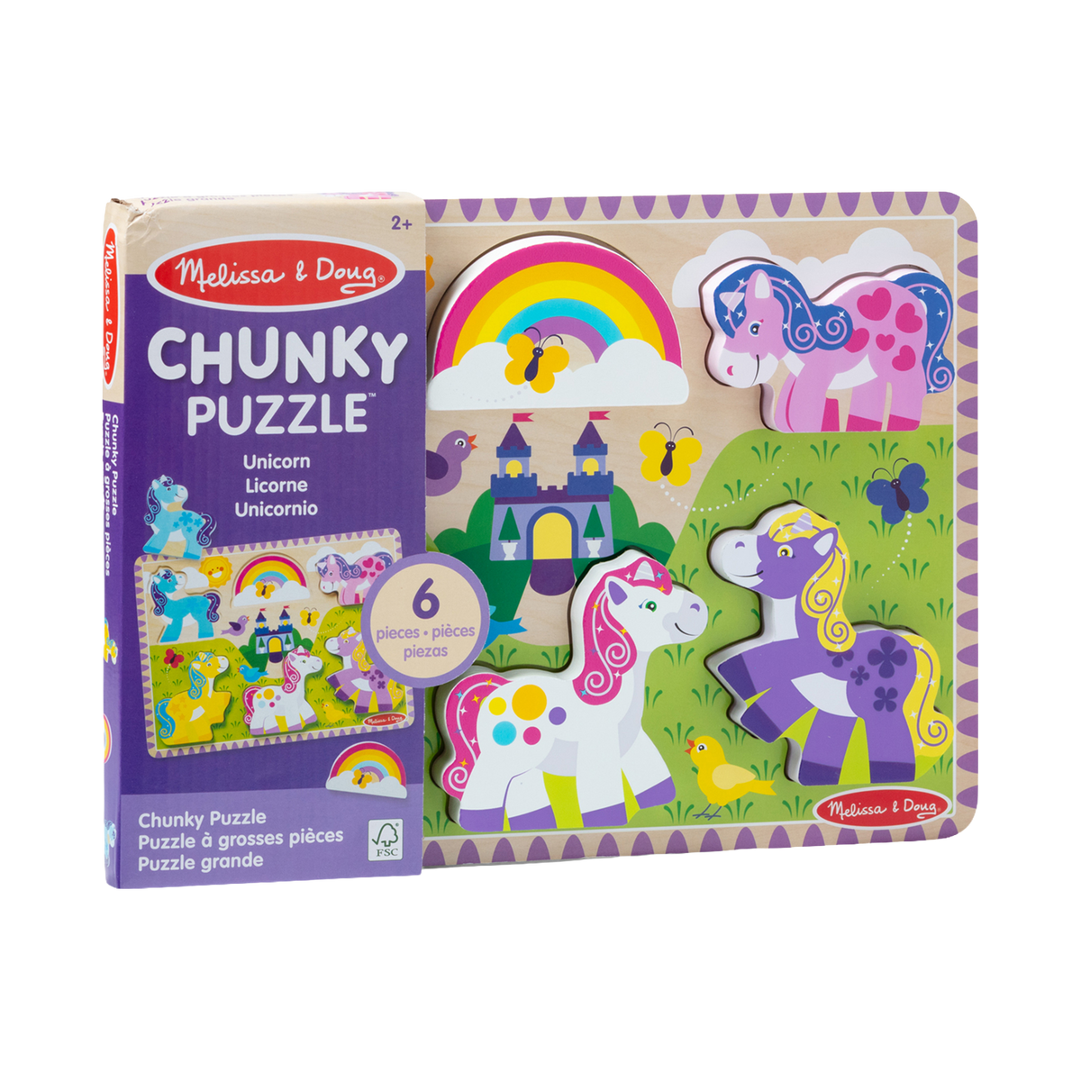 Melissa & Doug Unicorn Chunky Puzzle, box front