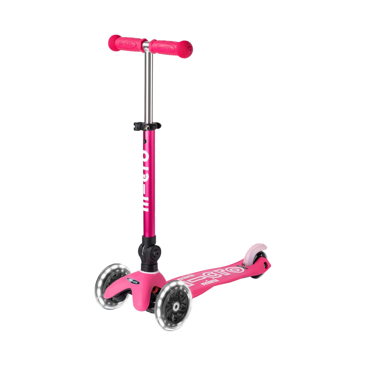 Mini Micro Deluxe LED Foldable 3 Wheel Scooter, Pink, 1