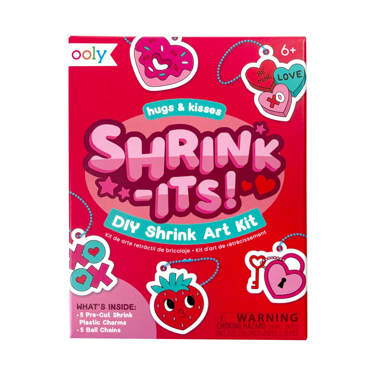 OOLY Shrink-its! Hugs & Kisses DIY Shrink Art Kit, box front