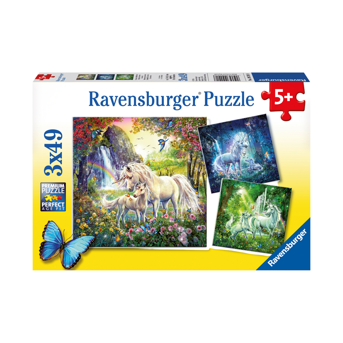 Puzzle: Beautiful Unicorns - 3x49 Piece, box front