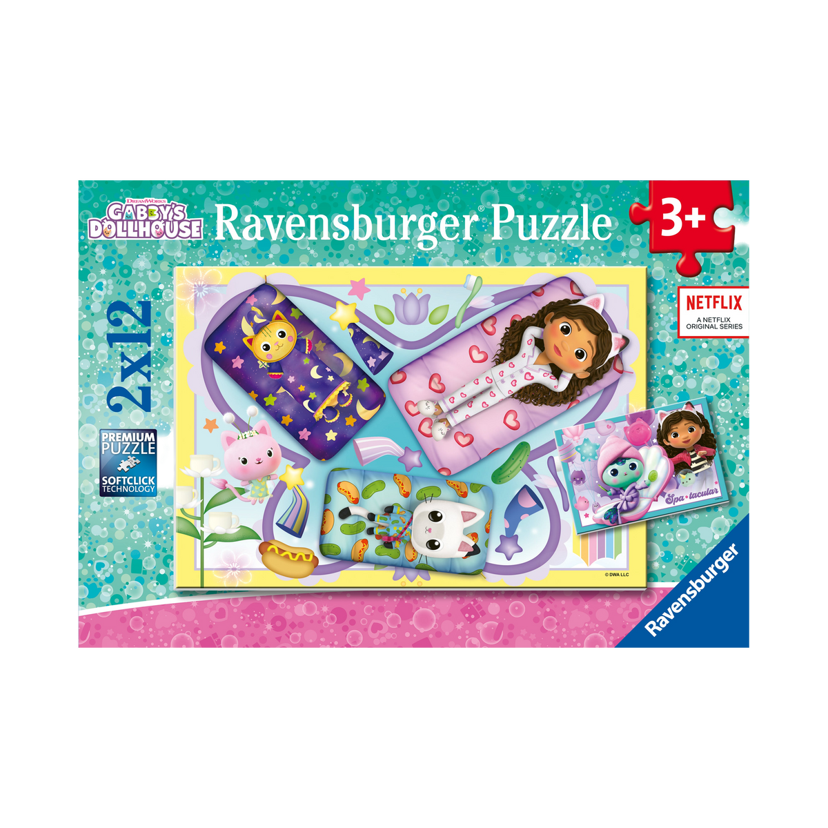 Puzzle: Gabby's Dollhouse - Magical Sleepover - 2x12 Piece, box front