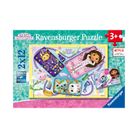 Puzzle: Gabby's Dollhouse - Magical Sleepover - 2x12 Piece, box front