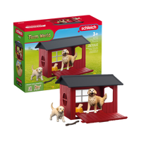 Schleich Dog Kennel with Golden Retrievers, box front