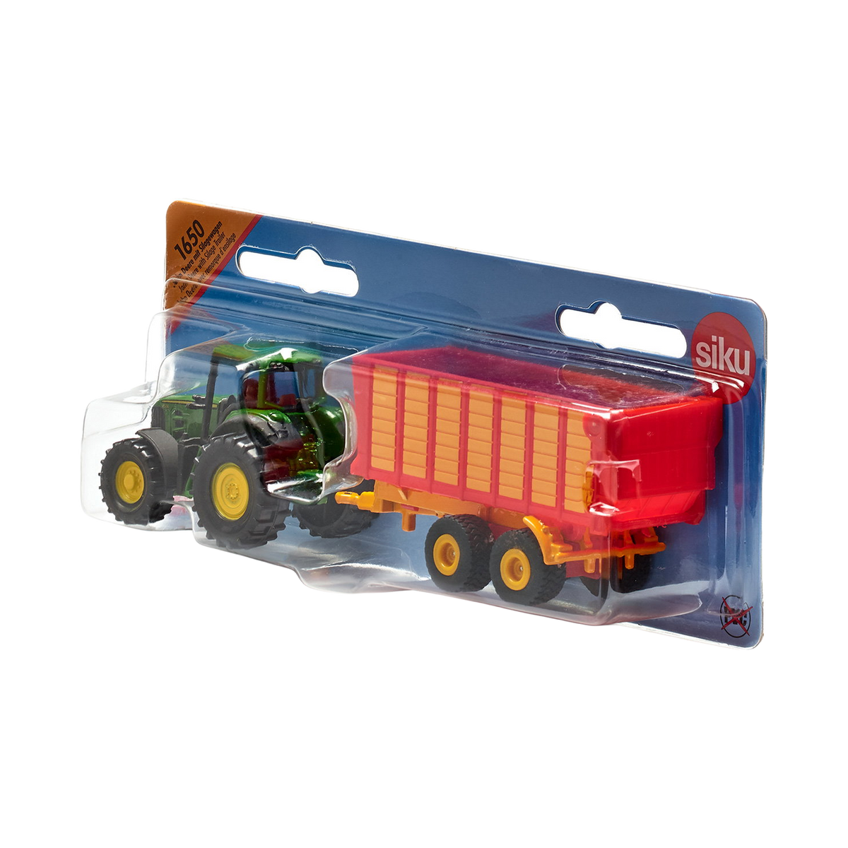 Siku John Deere with Silage Trailer, box front