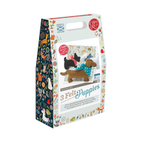 The Crafty Kit Co 3 Felt Puppies Sewing Kit, box front